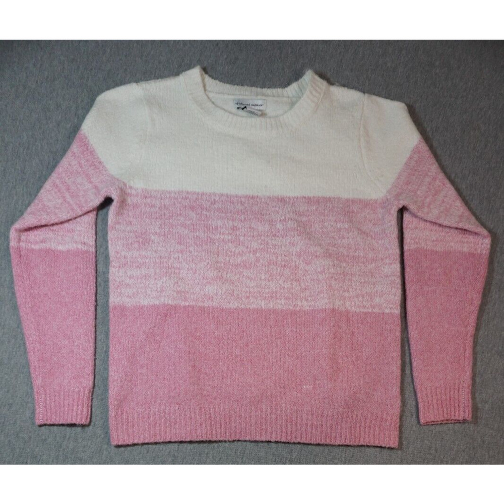 Cupcakes and Cashmere Ladies sweater Sz XS Pink white fuzzy soft